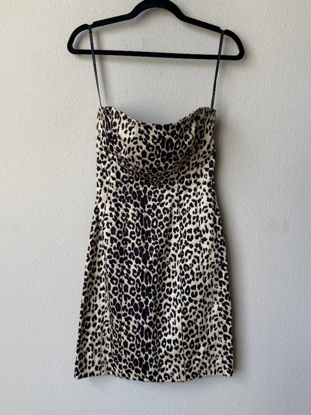 Bebe Y2K Leopard Print Strapless Mini Dress Size S
